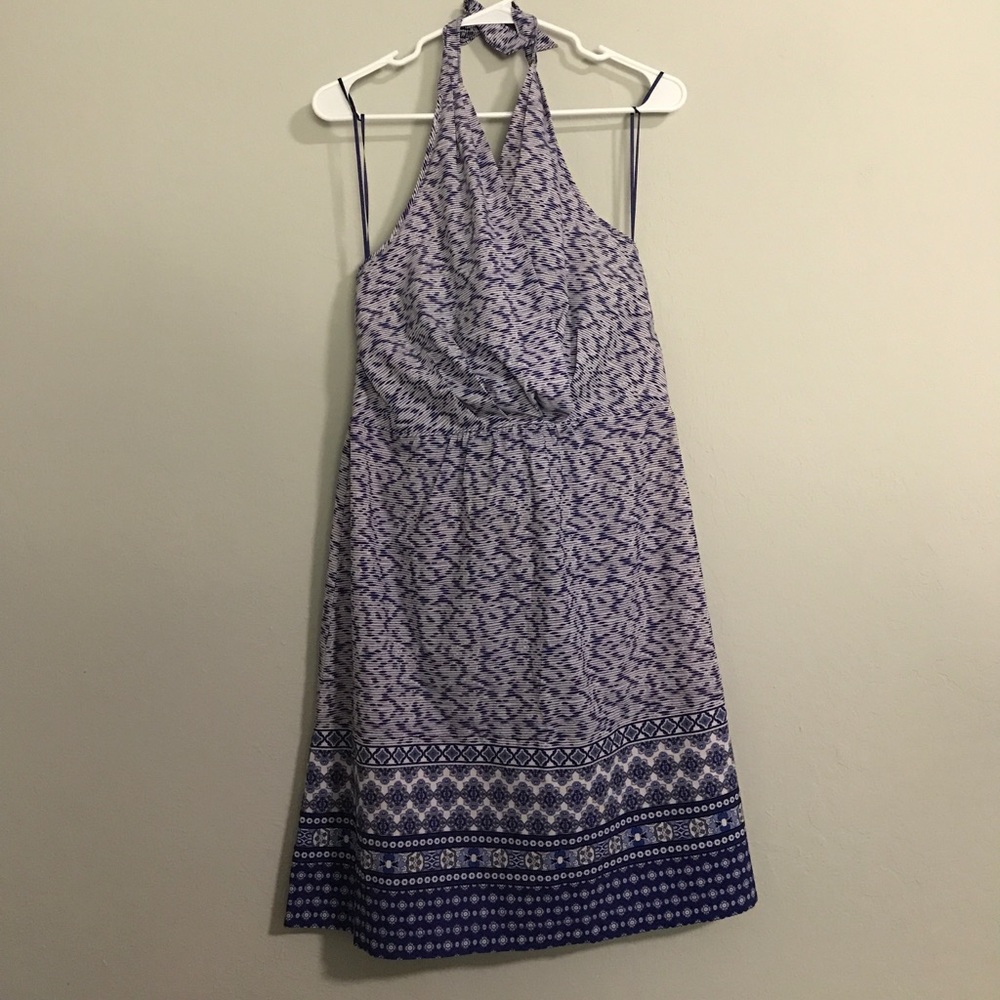Athleta White/Blue Summer Beach Dress; M/L, DD cup